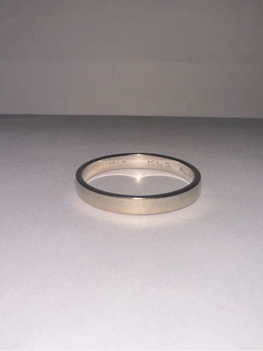 14K White Gold Band Ring